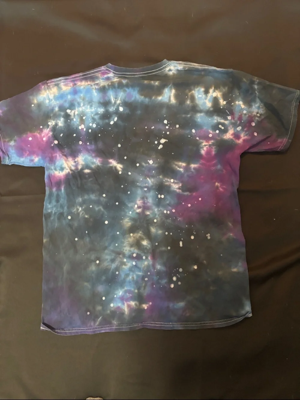 Blue Galaxy Cat Print Pet Tee - Floating Cats Design